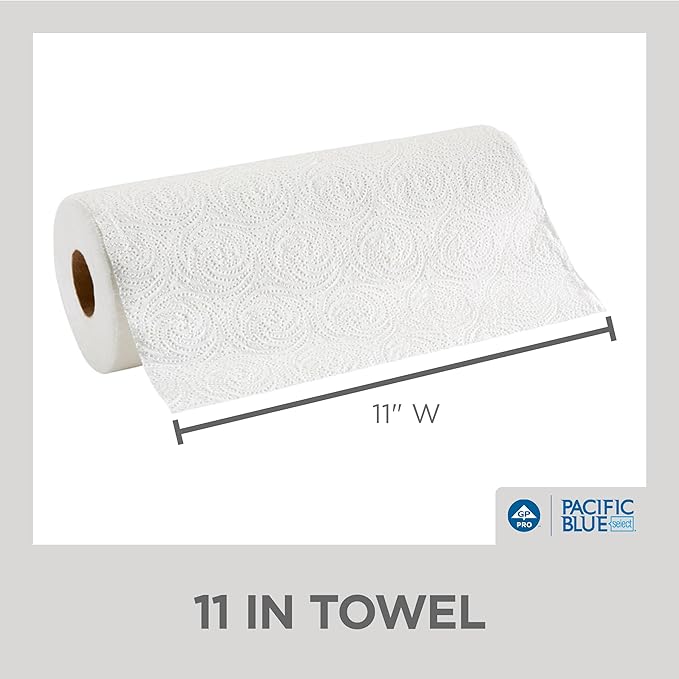 Georgia-Pacific Pacific Blue Select 2-Ply Perforated Roll Paper Towel, White, 85 Sheets Per Roll, 30 Rolls Per Case, 27385
