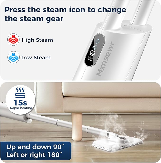 Steam Mop All-in-one for Floor Cleaning, MultiPurpose Steam Cleaner for Home with LED display screen