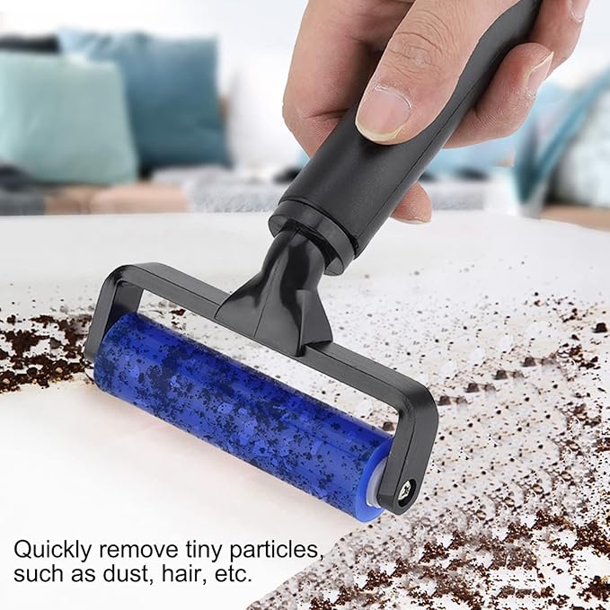 Dust Removal Roller,Sticky Lint Roller with Cover Reusable Washable Travel Dust Picker Cleaner Remover Brush Value Set for Clothes, Pet,Hair,Debris,Bedroom, Living Room, Office(4 inches)