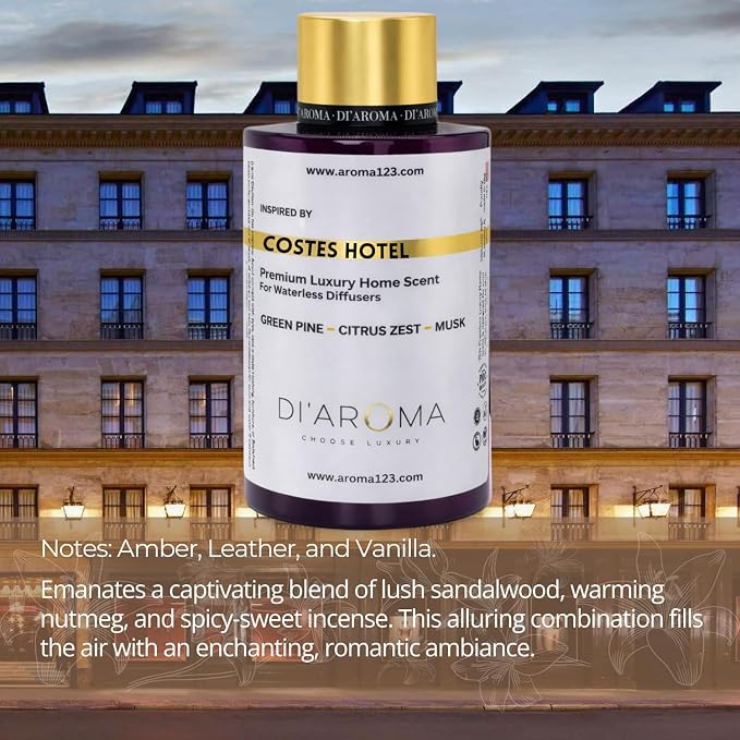 Di’Aroma Costes Hotel Aroma Oil Blend Plastic Purple Bottle 120ml Pack of 2, Resort Collection, Diffuser Aroma Oil Blends, Waterless Diffuser, Made in USA (Pack of Two 120ml, Costes Hotel)