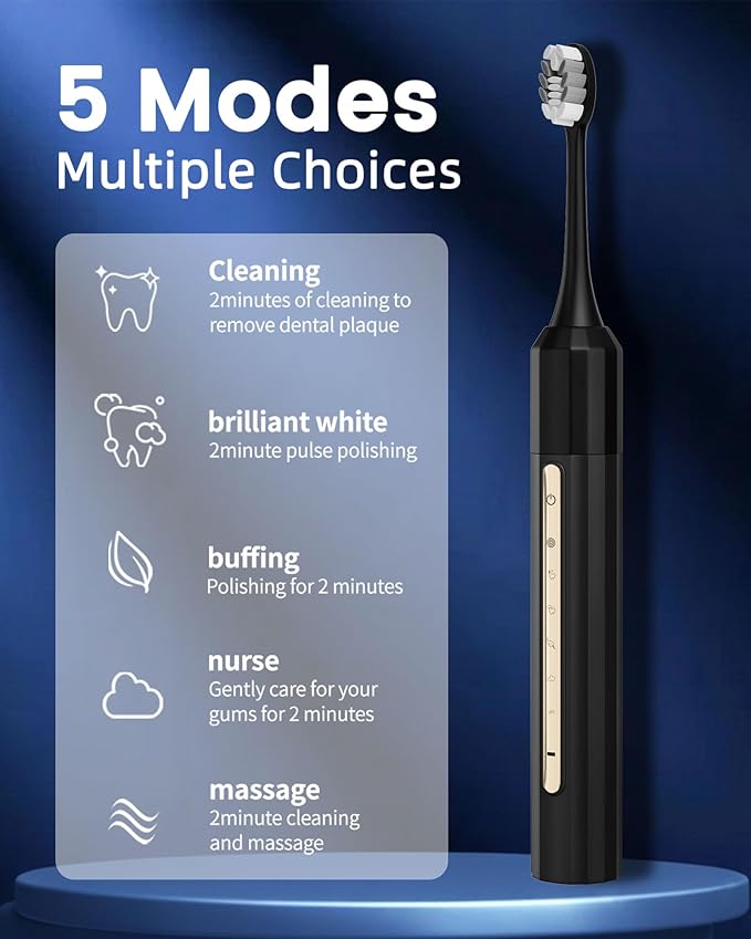 Water Flosser and Electric Toothbrush Combo,2-1 Oral Clean Kit, 5-Speed Sonic Electric Toothbrush & 4-Speed Portable Water Flosser to Clean Teeth and Protect Gum Health, IPX7 (White-Set)