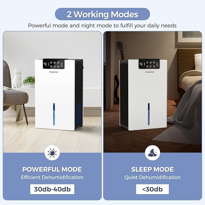 Dehumidifier, Dehumidifiers for Home(1000sq.ft), 98 OZ Dehumidifier Washable Air Filter, Dehumidifiers for Basement with Drain Hose, Auto Shut Off, Timer Setting, Humidity Display, White