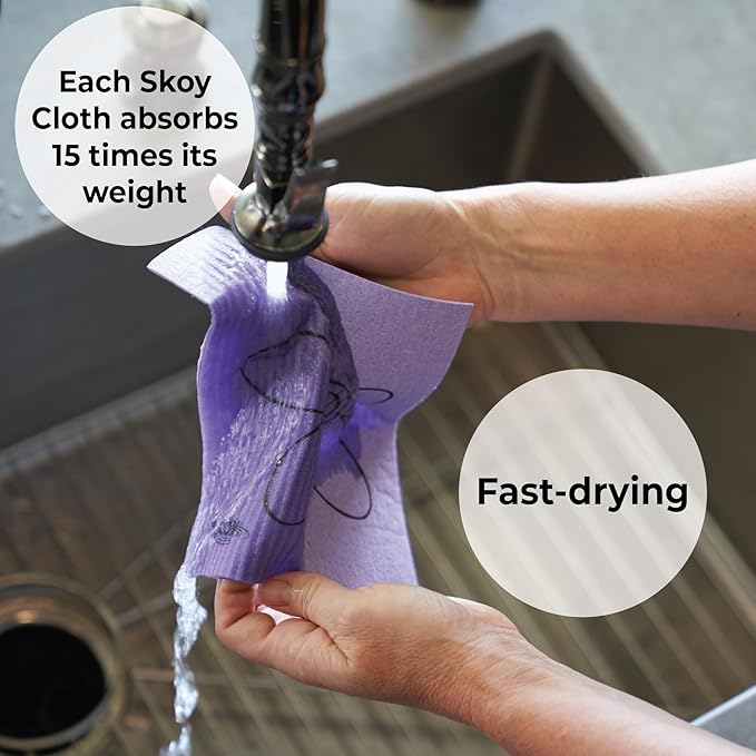 Skoy Wholesale 16-Pack Swedish DISHCLOTHS & Dish SCRUBBERS – Reusable Multipurpose Household Cleaning Set, Washing Dishes, Household Cleaning, Assorted