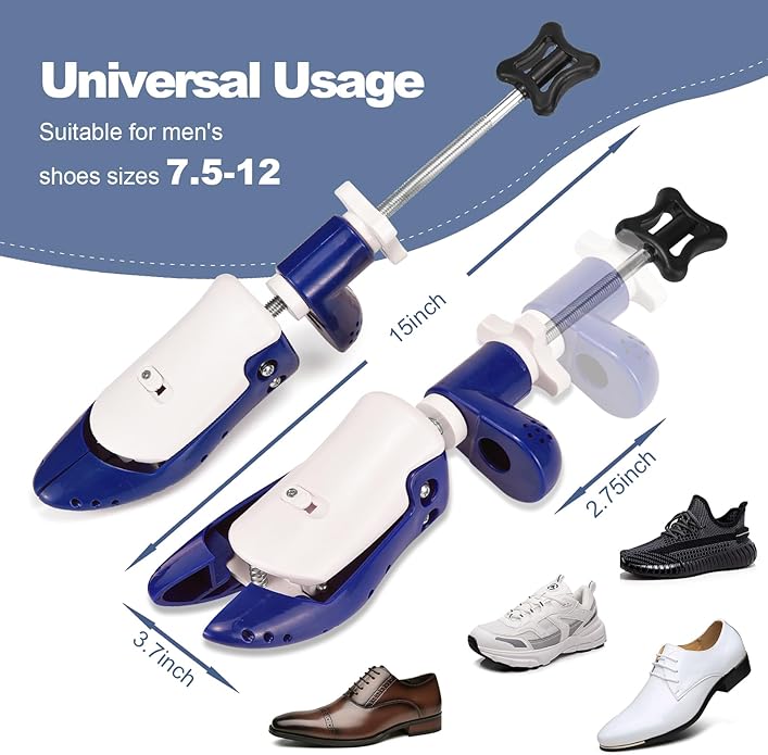 Shoe Stretcher for Men Women, 6-Way Adjustable Length Width & High Shoe Trees for Wide Feet Toe Box Thick Instep