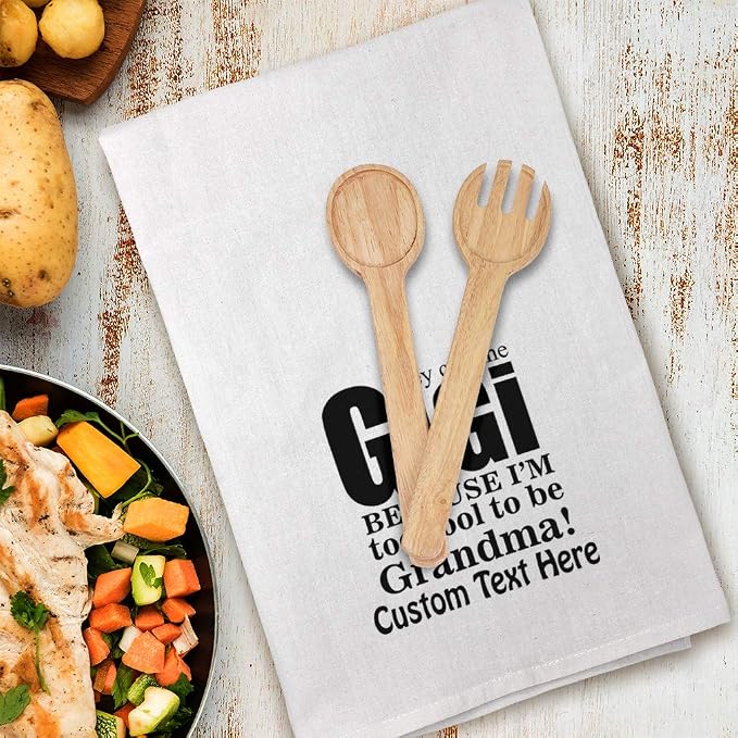 Style In Print Custom Decor Flour Kitchen Towels They Call Me Gigi Because I'm Too Cool to Be Grandma Inspiration & Motivation Family Cleaning Supplies Dish Towels Personalized Text Here