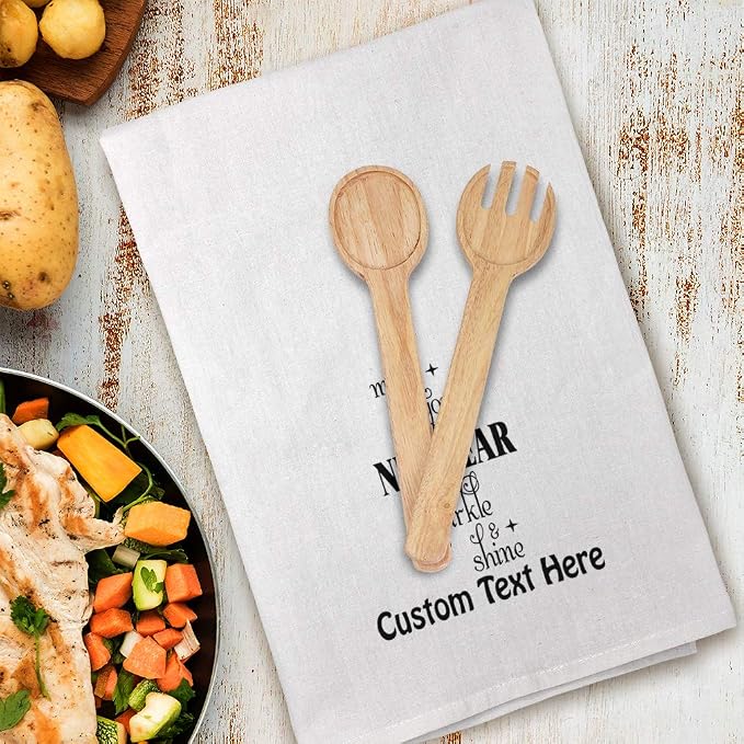 Style In Print Custom Decor Flour Kitchen Towels May Your New Year Sparkle & Shine Holidays and Occasions Holidays and Occasions New Year's Day Cleaning Supplies Dish Towels Design Only