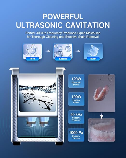 3L Ultrasonic Cleaner Machine & 34 fl oz Ultrasonic Cleaning Solution 1:10 Dilution
