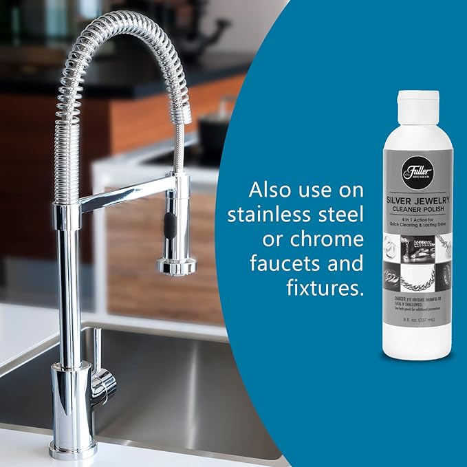 Fuller Brush Silver Cleaner and Polish – 4-in-1 Jewelry and Silverware Cleaning Formula with Tarnish Protection – Cleans Sterling, Silver Plate, Antique, Stainless Steel (Pack of 1)