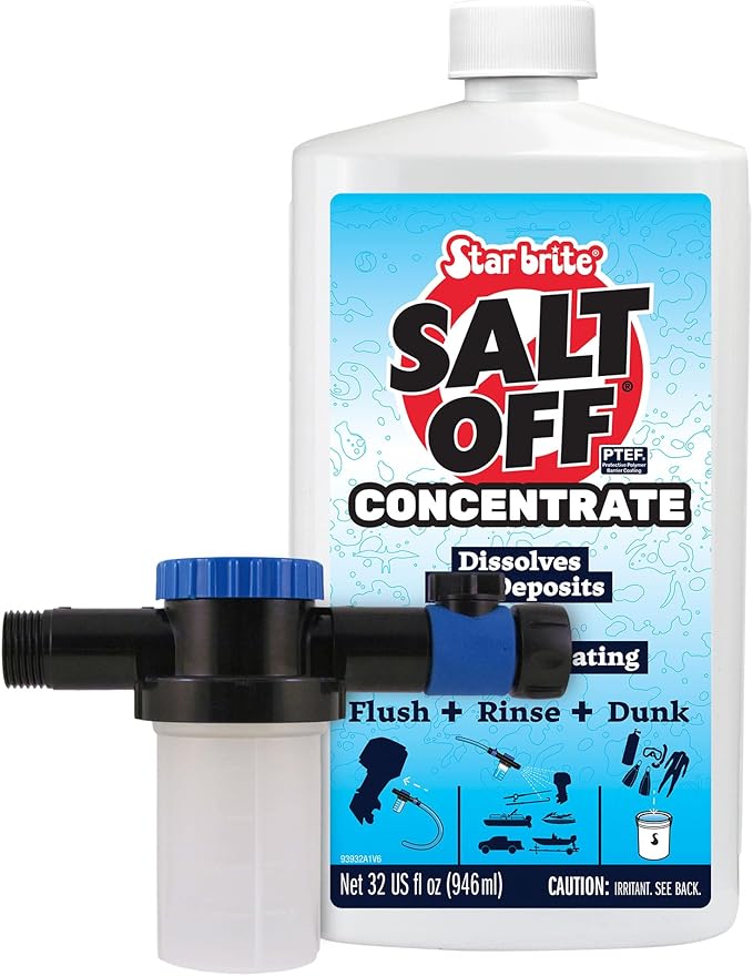 STAR BRITE Salt Off Kit Applicator & 32 OZ Concentrate for Marine Engine Flush & Salt Removal on Boats, Trailers, Fishing Gear, Dive Equipment, and More