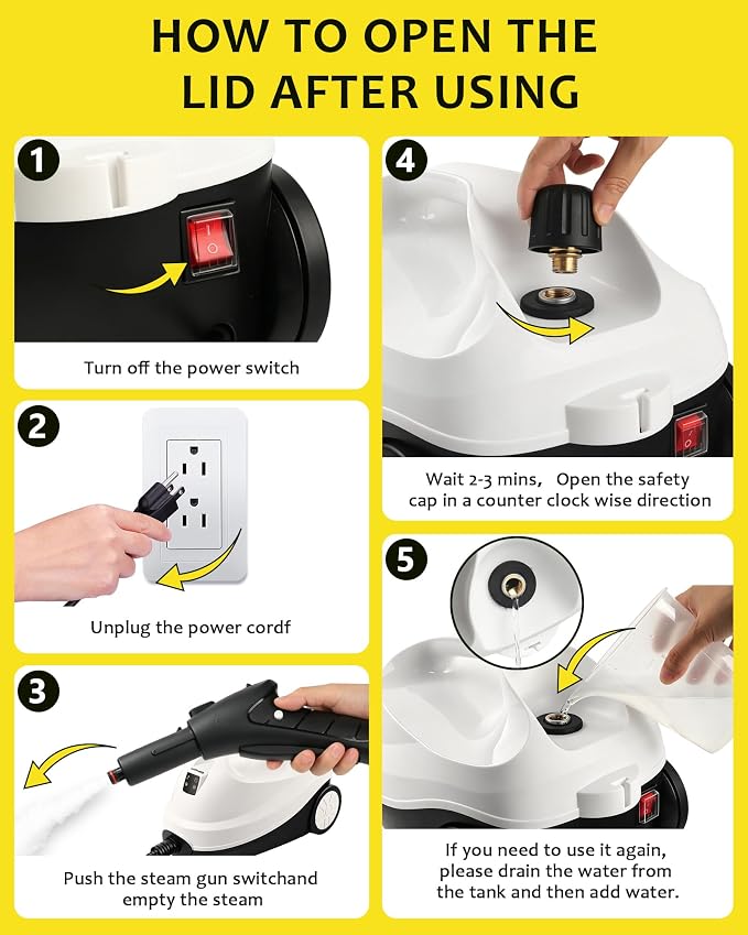 Steam Cleaner, Steamer Mop Cleaning For Home With 20 Accessories | High Temperature 248°F 120°C, Safety Lock, Floor, Window, Oven, Grout, Sealed Tile, Upholstered Furniture, Kitchen, Bathroom