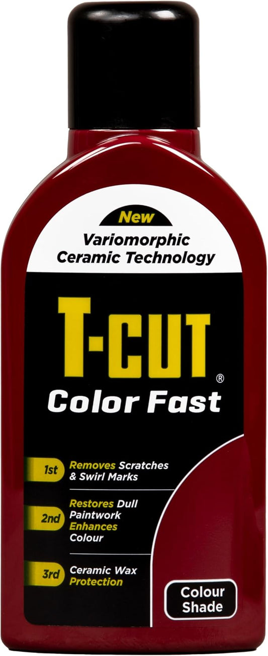 T-Cut Dark Red Scratch Remover Color Fast Paintwork Restorer Car Polish, 13 Colors Available, 17 Fl Oz