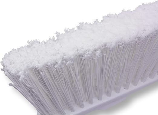 SPARTA Plastic Broom Head, Angled, Flagged for Small Debris Indoor, Outdoor, Home, Restaurant, Lobby, Office, 12 Inches, White