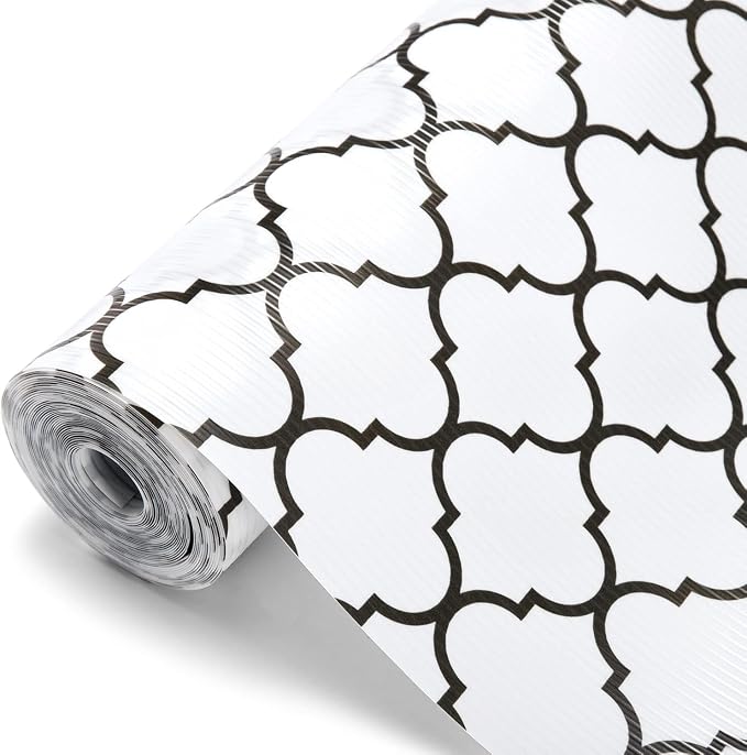 Glotoch 2 Rolls Non Adhesive Shelf Liners for Kitchen Cabinets, Waterprrof Drawer Liners for Kitchen, Non Slip Cabinet Liners for Shelves/Dresser/Fridge/Bathroom, 12" x 20 FT, White