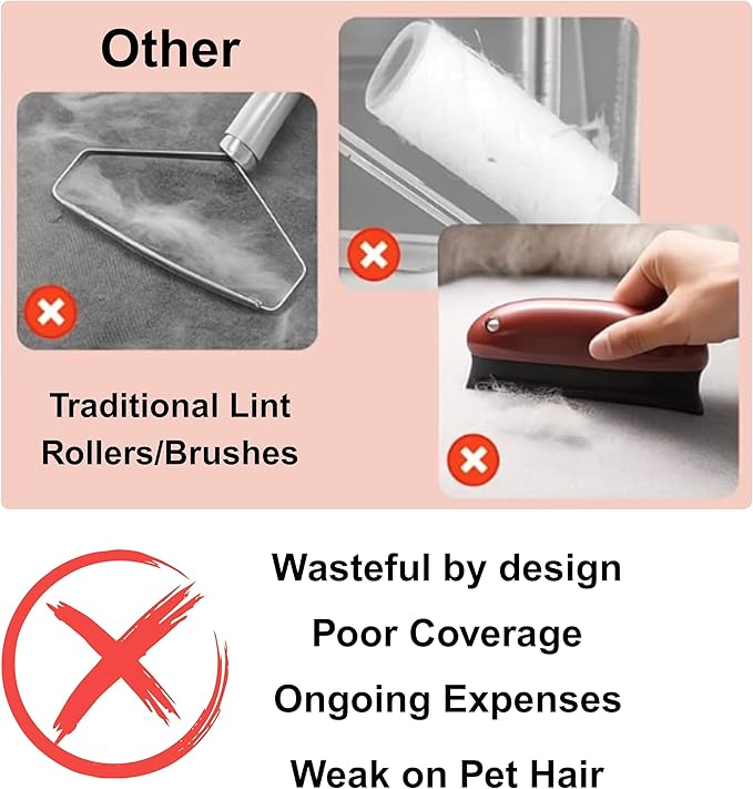 Reusable Pet Hair Remover for Laundry, Removes Dog & Cat Fur, Lint & Dander from Clothes, Furniture and Car Interior, Multi Surface Cat & Dog Fur Removal Tool, 3 in 1 Bundle