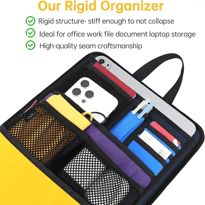Slim Rugged Backpack Organizer Insert for Business Casual Men Women -13 Pockets,Padded Nylon,Max 14'' laptop - Mix