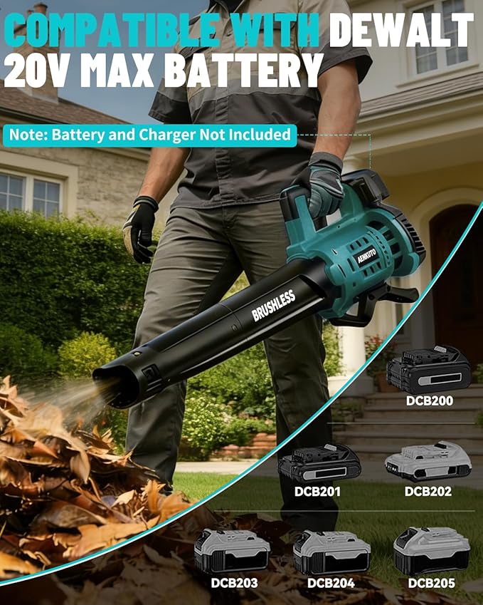 Cordless Leaf Blower for Makita 18V Battery, 480 CFM / 130 MPH Brushless Dust Blower, 6-Speed Control with Digital Display, Handheld Electric Blower for Rain Snow Removal, Lawn, Yard (No Battery)