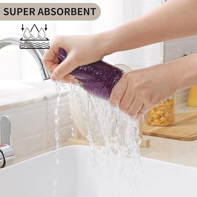 Kitinjoy 100% Cotton Waffle Weave Kitchen Hand Towels (13 X 28 Inches, Violet), 8-Pack Super Soft and Absorbent Dish Towel for Drying Dishes