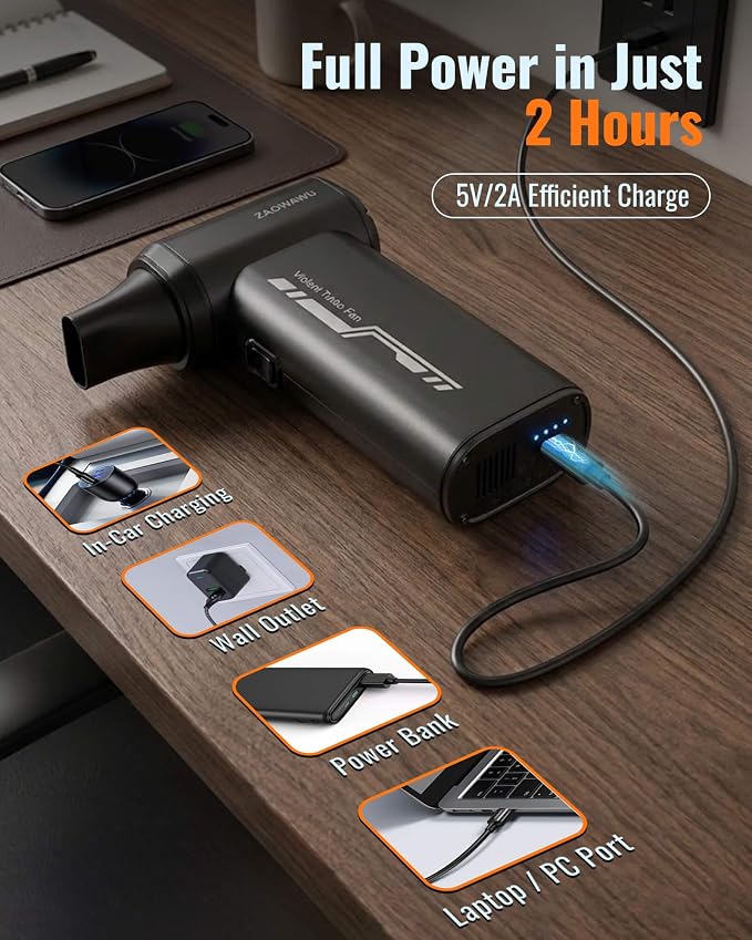 150000 RPM Electric Air Duster, Powerful Cordless Blower for Electronics | Fits PC & Electronics: Perfect for deep cleaning keyboards, computers, camera lenses, and delicate gaming setups.