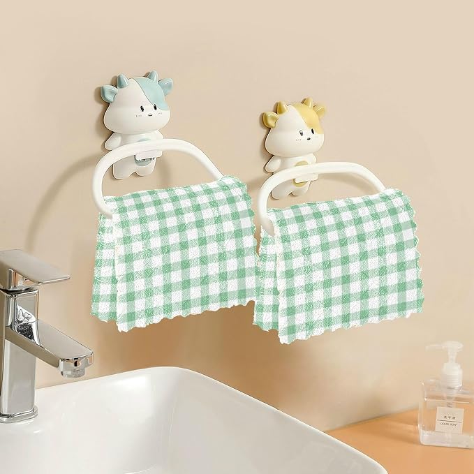 Green Checkered Kitchen Towels Dish Cloths Set of 6 Microfiber Cleaning Cloths for Cars Super Absorbent Machine