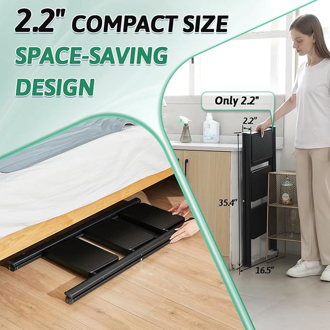 Folding 3 Step Ladder & Microfiber Duster Kit 6 Pcs