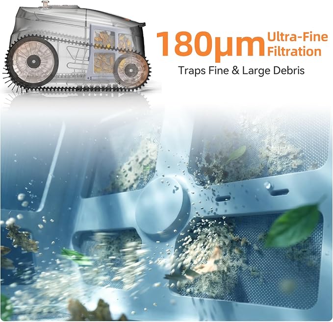 Ultra Nebula Cordless Pool Vacuum Robot, with 5580 GPH Suction, 180 Mins Runtime, Floor & Wall Cleaning, Smart Navigation, Pool Cleaner for Inground and Above Ground Pools up to 3229 Sq.Ft