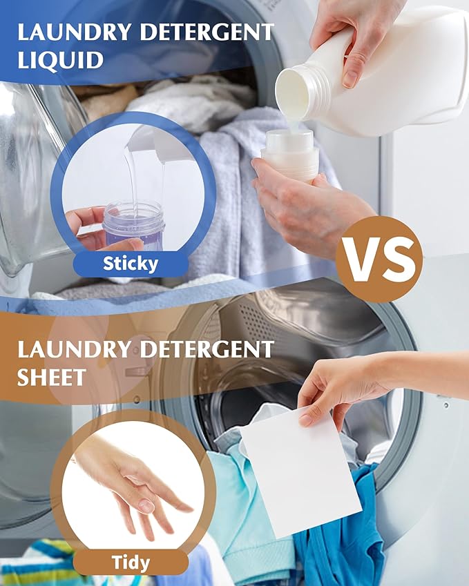 Laundry Detergent Sheets Santal 240 Loads & Garbage Disposal Cleaner Tablets Mint 24 Pack