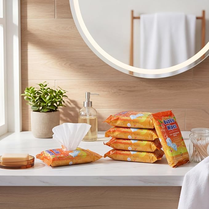 10 Pack Bathroom Cleaning Wipes 200 Count Mango Scent 2-in-1 Wipes Cleaner for Bathroom Toilet, Sink, Tile & Shower -Reusable Sealable Pouch, No Scrubbing Needed