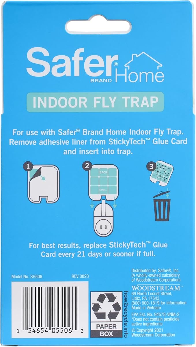 Safer Home SH506 Trap Refill Pack of Glue Cards for SH502 Indoor Fly Trap, Official Safer Home Refills with StickyTech Glue Card Technology, 6 Count (Pack of 1)