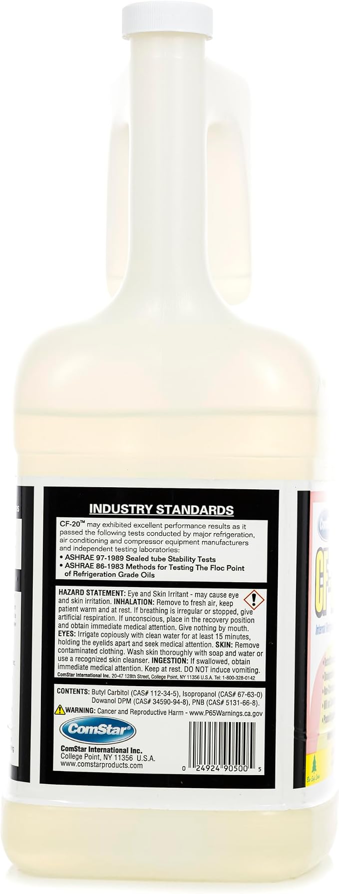 CF-20,1 Gallon, Internal Refrigeration Coil System Cleaner, Dissolves Carbon Deposits, Removes Acids & Water, Non-Flammable, Low VOC, Safe for Oils & Refrigerants (90-500)