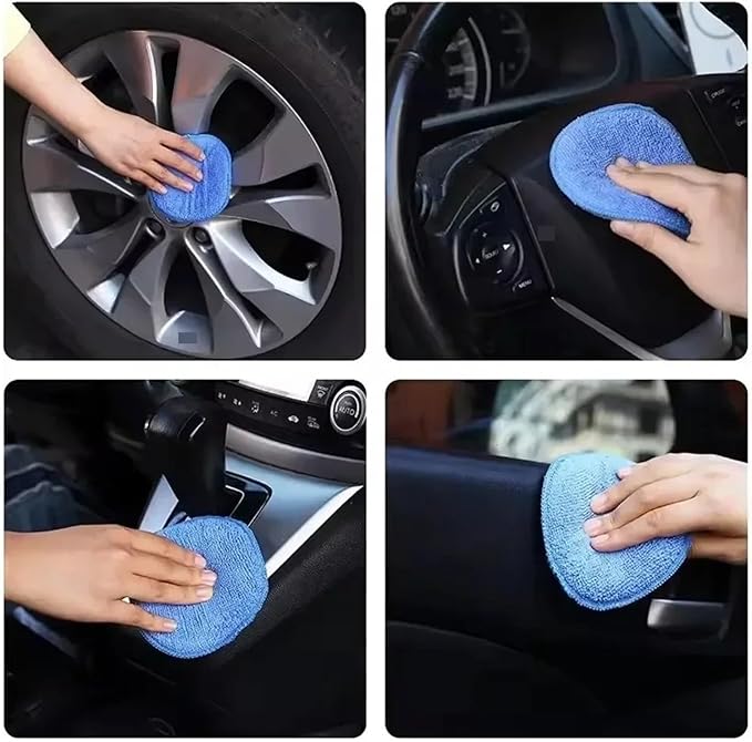10 Pcs Microfiber Wax Applicator Mitts - Soft Polishing Sponge Pads for Surface Detailing and Cleaning(Grey 10Pcs)