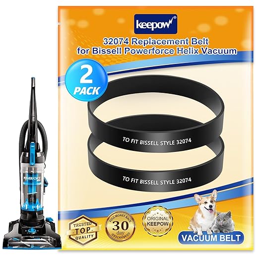 KEEPOW Replacement Belts Compatible with Bissell CleanView Swivel Pet/Powerlifter Vacuum 2252, 2253, 2254, 22543, 2255, 2256, 2258, 2259, 2260, 2316, 1790, 1792, Part#32074, 2 Pack