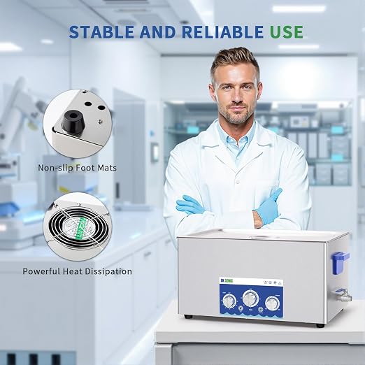 DK SONIC Industrial Ultrasonic Cleaner 22L 480W,Ultrasonic Carburetors Cleaner with Power Adjustable Function, Timer and Heater for Parts,Circuit Board,Chains Cleaning(Include Basket)