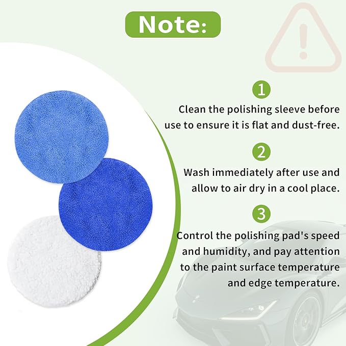 8 Pcs Car Polishing Pads, Lamb Fleece Buffing Pad,Bonnet Buffing Pads for Car Polisher Buffer Pads,5 inch - 6 inch Car Buffer Pads for Car Detailing Glass,Instruments, Cameras, Furniture, Metals, Wood