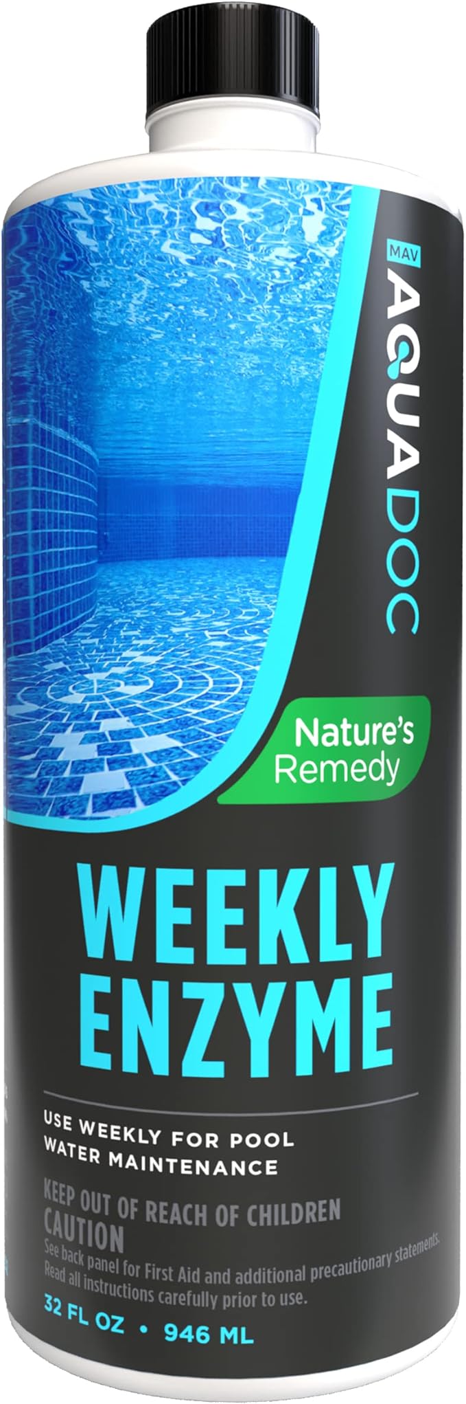 Pool Enzyme Treatment - Weekly Natural Enzymes for Pools Works as an Eco-Friendly, Natural Pool Clarifier for Crystal Clear Pool Water Perfect for Swimming - AquaDoc Pool Chemicals