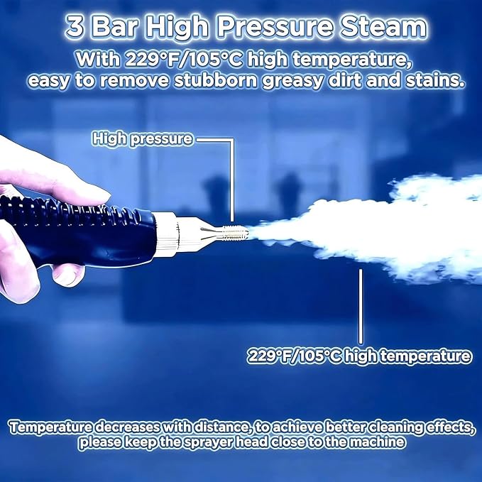 Handheld Steam Cleaner, 2500W Portable Steamer 10-Second Heat Up, 6 Adjustable Steam Levels & 36oz Tank – Includes Attachments for Floors, Windows(Red-Dual Control (Upgraded Touch Control))