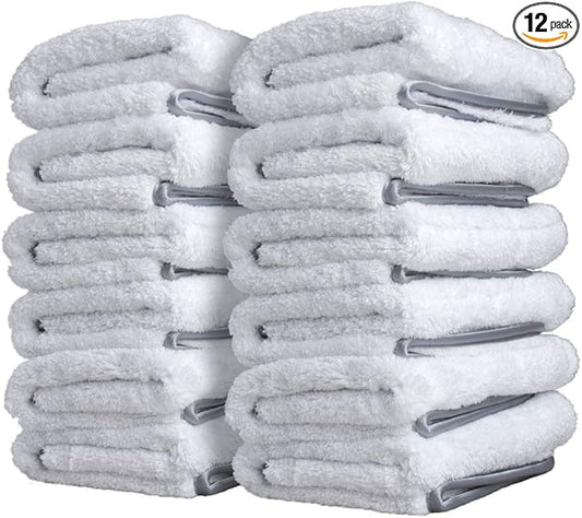 Adam's Polishes Double Soft Microfiber Towel - Premium Quality Microfiber Polishing Towel with Scratch-Free Satin Edge - Buff Away Polishes & Car Wax with Ease (12 Pack)