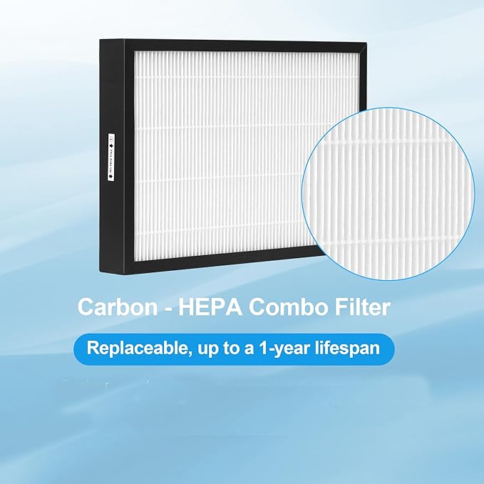 Replacement Filters Set Compatible with Nuwave OxyPure Models 47001, 47002, 47003, 47004 Air Cleaner Purifier with 1pcs SS Pre-filter, 1pcs Ozone Removal Filter & 3pcs HEPA/Carbon Filters