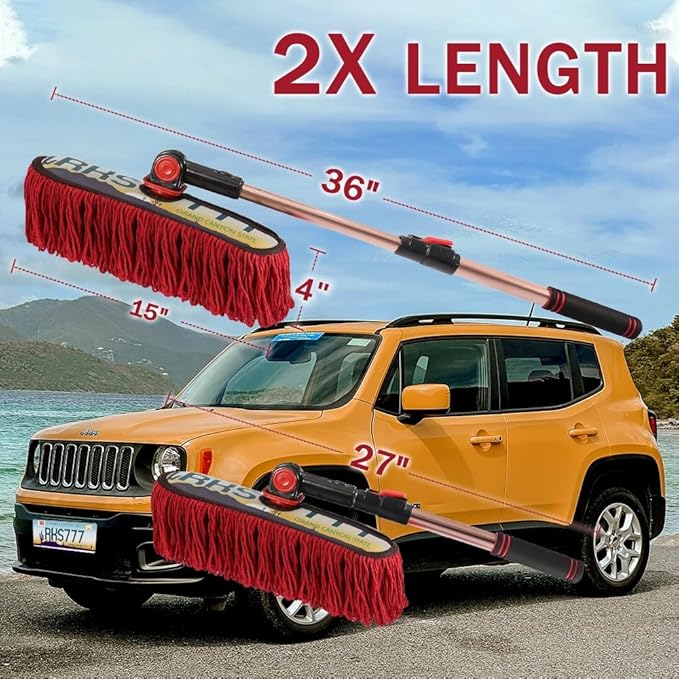 Auto Duster Extendable Handle, Car Exterior Scratch Free, Wax Cotton Hair Auto Brush Kit for Truck SUV RV Motorcycle, Cleaning No Lint (Grand Canyon State Designer License Plate) - Gifts for Men Women