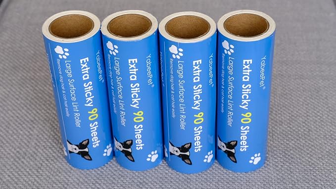 6.3'' Large Lint Rollers for Furniture Bed Couch, Sticky Rollers for Pet Hair Extra Sticky, 1 Roller + 450 Sheets