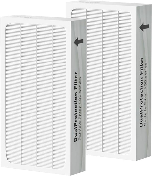 Classic 400 Series HEPA Particle Filter Replacement Compatible with Blueair 400 Series Air Cleaner Purifier Models 402, 403, 405, 410, 450E, 455EB, 480i, 2 Pack
