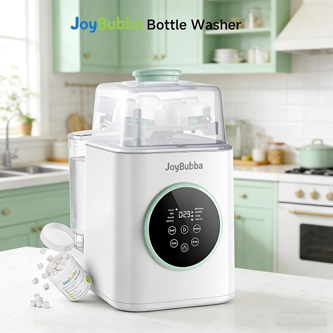 Baby Bottle Washer and Sterilizer with Dryer – 19-Min Fast All-in-One Machine for Baby Bottles, Pump Parts & Accessories, 3 High-Temp Sterilization Modes, 60 Cleaning Tablets