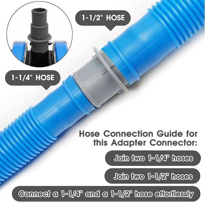 TidyMister Enhanced Pool Vacuum Head with Direction-Control Swivel Handle Kit Included 2X 1-1/4" or 1-1/2" Pool Hose Adapter Connector Coupling