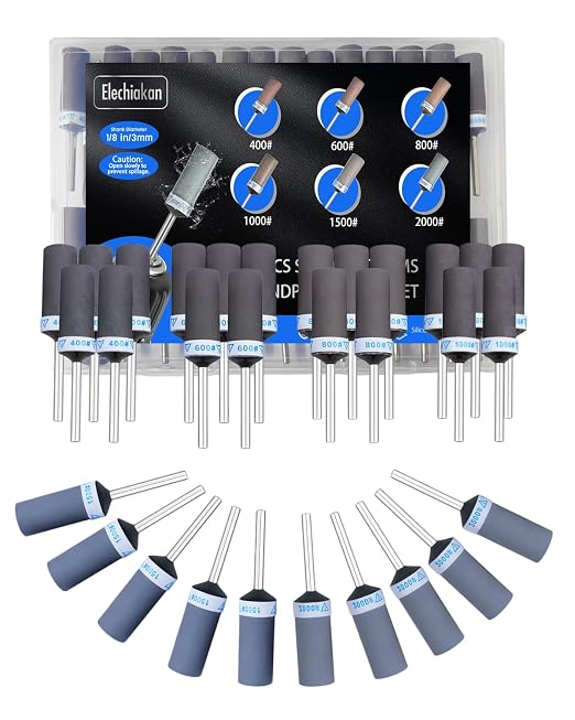 30PCS Sanding Drums for Dremel Rotary Tools Accessories, Sanding Bits Kit for Dremel Sanding Bands with 1/8 inch Shank, Sandpaper Sticks Set for Plastic Wood Metal Grinding Polishing 400-2000 Grit