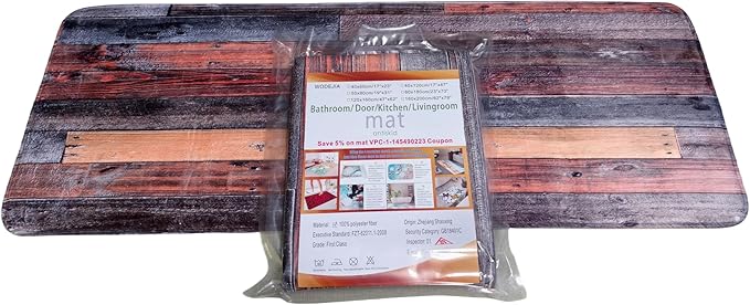 WODEJIA Flannel Mat Non Slip Bedside and Living Room,Clearance MatS Absorbent Moisture Dust Forlaundry Room,Bath Rugs Sponge Foam Soft for Bathroom and KitchenRustic Old Wooden Board 47x18 Inches