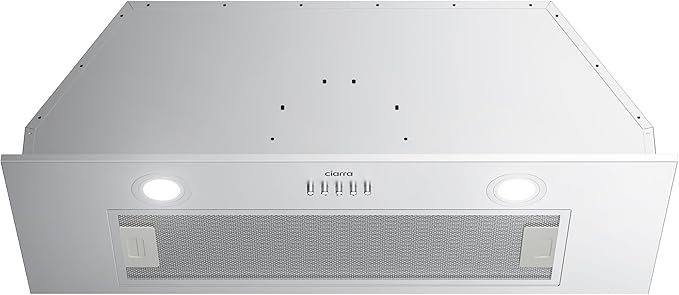 CIARRA 30 Inch Insert Range Hood, 650CFM Built-in Kitchen Stove Vent Hood, 3 Speed Push Button Control, 2 LED Lights & 5-Layer Reusable Aluminum Filters
