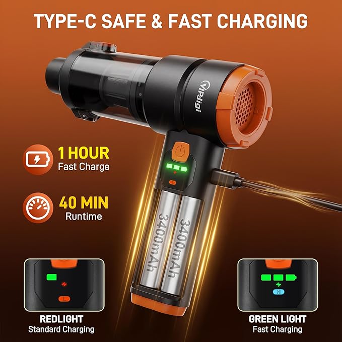 Handheld Car Vacuum Cleaner, Vacuum Portable Cordless 1 Hour Rapid Rechargeable with 20000PA Strong Suction, High Power Hand Held Vacuum with LED Light and Multi-Nozzles for Car, Home, Office, Pet