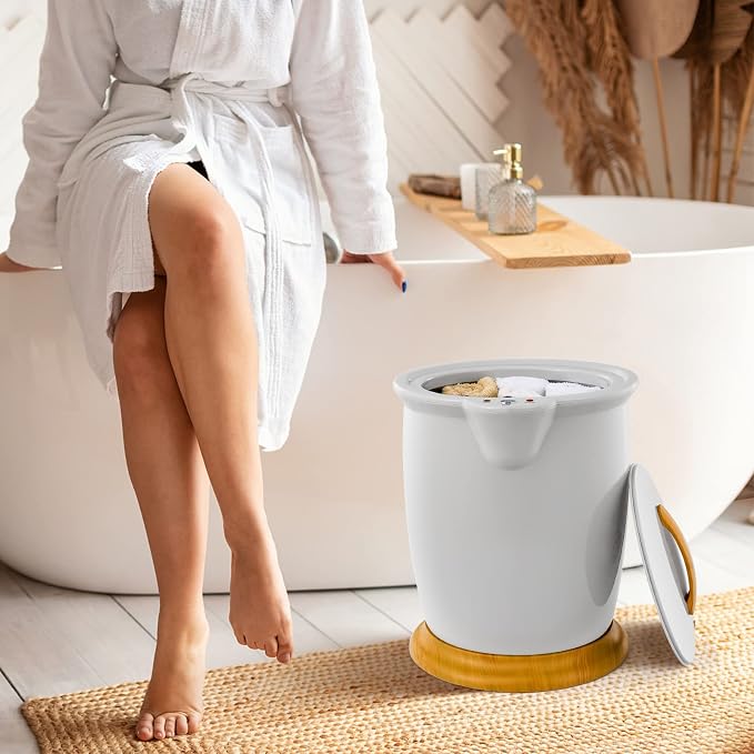 WELLHUT Towel Warmer Bucket Towel Warmers for Bathroom with Fragrance Holder, Luxury Spa Hot Towel Warmer, Towel Heater, Auto Shut Off, Holds Two 40"X70" Oversized Towels, Bathrobes, Blankets