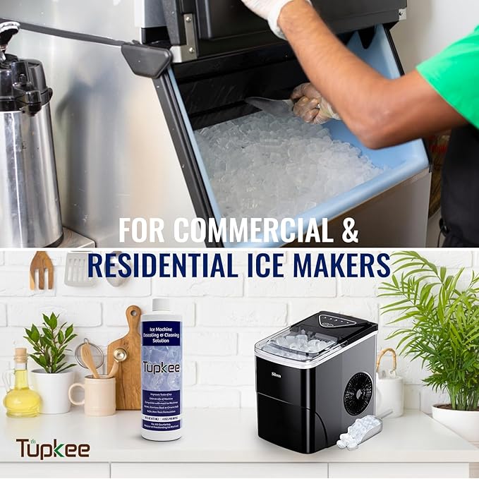 Tupkee Ice Machine Cleaner Nickel Safe - 16oz, Compatible for Affresh, Whirlpool 4396808, Manitowoc, Kitchenaid, Scotsman Ice Maker Cleaner Descaler - Pack of 4