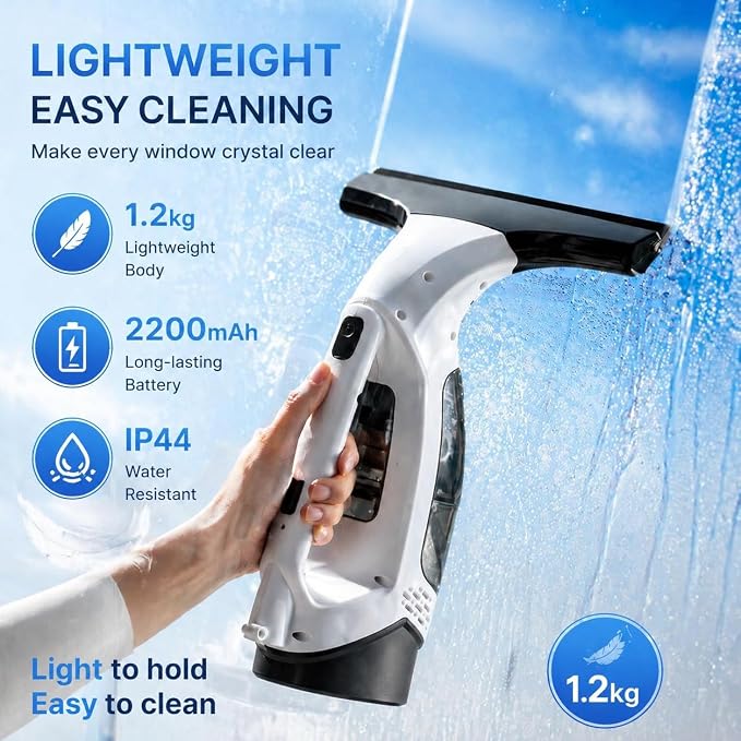 Window Vacuum Cleaner Electric Squeegee Cordless Glass Cleaner Tool Handheld Power Scraper with 28cm Blade for Window Shower Car