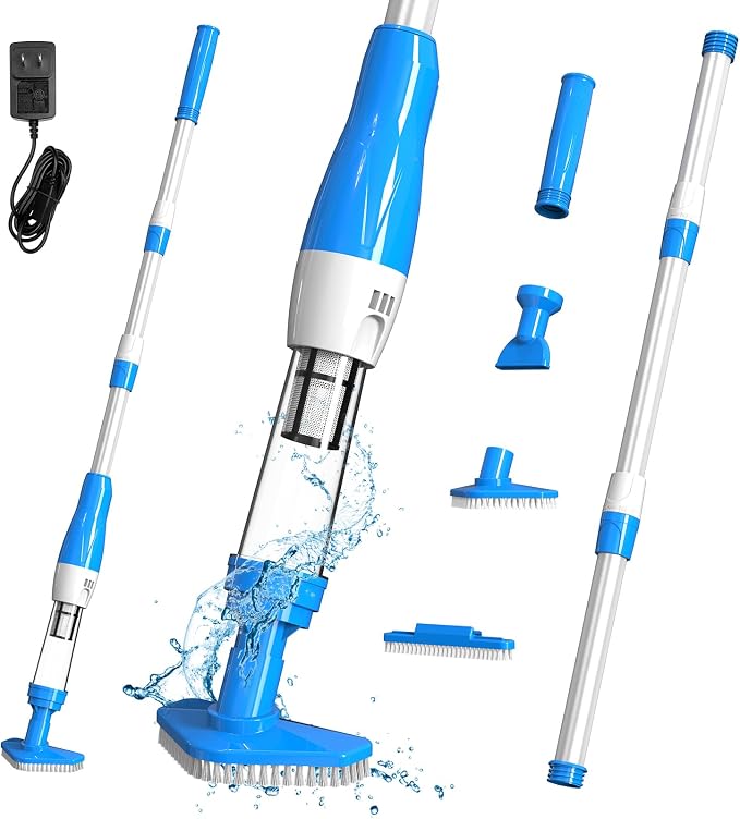 4 in 1 Cordless Rechargeable Small Pool Vacuum spa hot tub 90 Mins Running Time, 12 Gallons/Min Powerful Suction 2026 new